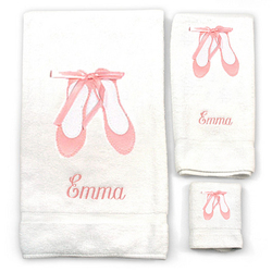 Girl's 3-piece Ballet Slippers Towel Set